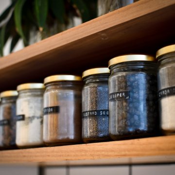 spices in glass jars